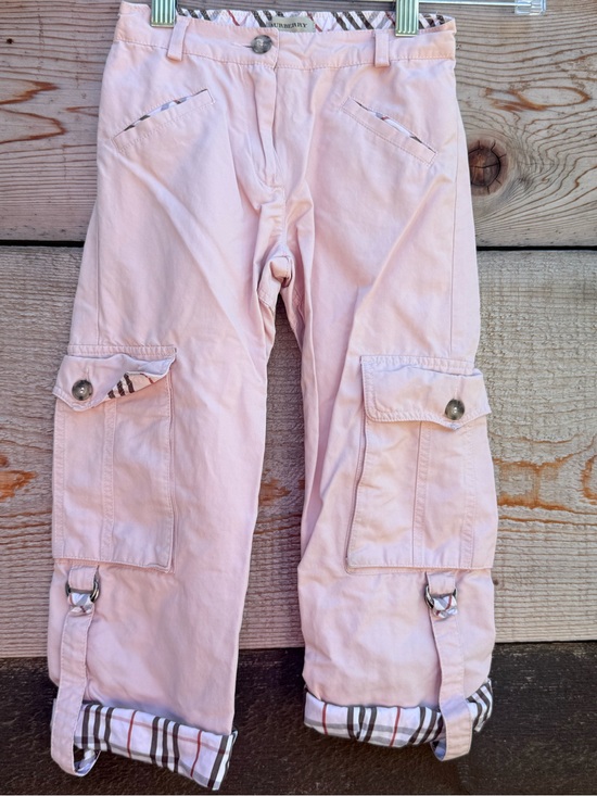 Burberry Other - Burberry Kids Girls Pink Cargo Pants Nova Check Trim Size 4Y 104 cm